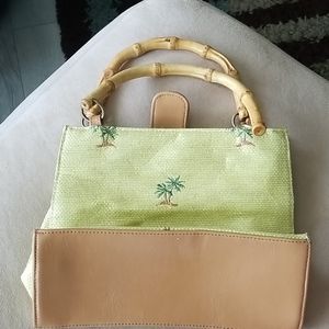 Bamboo and palm tree purse